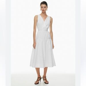 Aritzia Babaton Broadcast Poplin white cotton Dress, size S